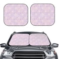thumbnail image 1 of Uemuo Shells Pearl Printed 2 PCS Car Windshield Sun Shade, Auto Sun Heat and UV Rays Blocker, Foldable Automotive Front Window Sunshade Protector, 1 of 7