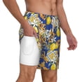 thumbnail image 1 of Uemuo Sicilian Style Pattern Mens Swim Trunks Quick Dry Board Shorts with Mesh Lining, Stretch Beach Shorts Quick Dry No-Chafing Board Shorts-X-Large, 1 of 9
