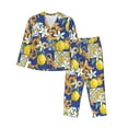 thumbnail image 1 of Uemuo Sicilian Style Pattern Womens Pajama Sets,PJ Set for Women,Pajamas for Women Logo,Long Sleeve Pajama Set for Women,Soft Long Sleeve Top With Pants-X-Large, 1 of 9
