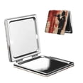 thumbnail image 1 of Uemuo Silhouette Trumpet Red Art Print Compact Portable Pocket Makeup Mirror - Leather Cover, Elegant Travel Cosmetic Mirror for Purse, Pocket, and Handbag-Square, 1 of 9