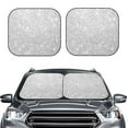 thumbnail image 1 of Uemuo Silver Glitter Printed 2 PCS Car Windshield Sun Shade, Auto Sun Heat and UV Rays Blocker, Foldable Automotive Front Window Sunshade Protector, 1 of 7