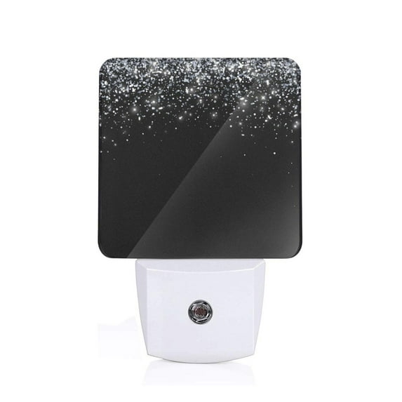 Uemuo Silver Glitter1 Night Light, Night Lights Plug into Wall, Dusk to Dawn Sensor Warm White Led Night Light 0.5W-UK