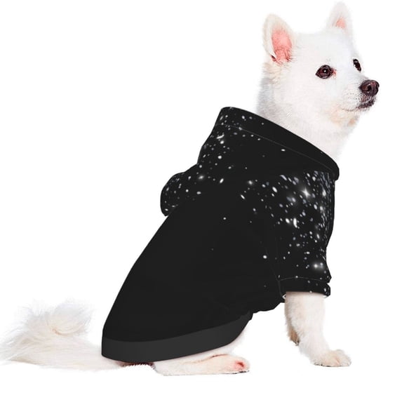 Uemuo Silver Glitter1 for Winter Dog Hoodie Sweatshirts with Pockets Warm Dog Clothes for Small Dogs Chihuahua-X-Small