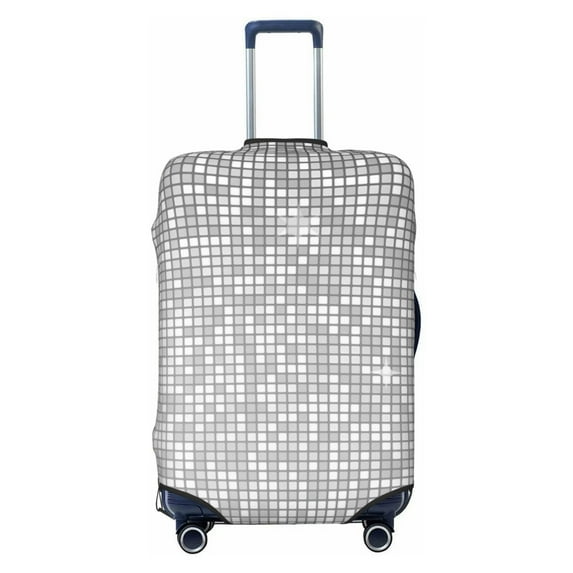 Uemuo Silver Mosaic Printed Washable Luggage Cover - Fashion Suitcase Protector Fits 18-32 Inch Luggage -Small