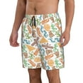 thumbnail image 1 of Uemuo Simple Drawing Pattern Men's Swim Trunks Hawaiian Beach Bathing Suit Swimsuits Beach Quick-Dry Shorts with Pockets-Small, 1 of 9