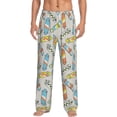 thumbnail image 1 of Uemuo Skateboard Pattern Men's Wide Leg Palazzo Lounge Pants with Pockets Light Weight Loose Comfy Casual Pajama Pants-Medium, 1 of 9