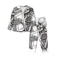 thumbnail image 1 of Uemuo Skeleton Book Lover Pattern Womens Pajama Sets,PJ Set for Women,Pajamas for Women Logo,Long Sleeve Pajama Set for Women,Soft Long Sleeve Top With Pants-Large, 1 of 9