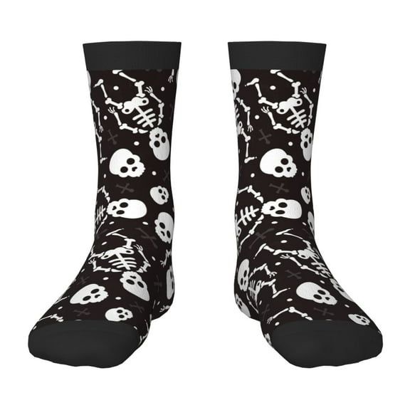 Uemuo Skeleton Printed Kids Boys Socks Seamless Crew Socks Crazy Funny Athletic Sport Socks for Children