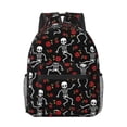 thumbnail image 1 of Uemuo Skeleton with Roses Printed Student Durable Water-resistant Backpack,Travel Backpack,Outdoor Activities Backpack, Laptop Backpack, Multi-compartment Backpack, 1 of 5
