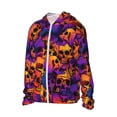 thumbnail image 1 of Uemuo Skull Pattern Women's Full Zip UPF 50+ Sun Protection Hoodie Jacket Long Sleeve Sun Shirt Hiking Outdoor Performance with Pockets-Large, 1 of 9