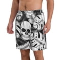 thumbnail image 1 of Uemuo Skull and palm leaves Pattern Men's Swim Trunks Hawaiian Beach Bathing Suit Swimsuits Beach Quick-Dry Shorts with Pockets-XX-Large, 1 of 9