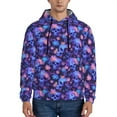 thumbnail image 1 of Uemuo Skull daisy purple Pattern Men's Hoodie - Casual Pullover Hoodie with Kangaroo Pocket, Stylish Hooded Sweatshirt for Everyday Wear-X-Large, 1 of 7