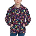 thumbnail image 1 of Uemuo Skull mushroom rainbow color Pattern Hooded Sweatshirt for Youth Pullover with Kangaroo Pocket Trendy youth sweatshirt Casual Hoodie for Boys and Girls-Large, 1 of 6