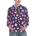 thumbnail image 1 of Uemuo Skull mushroom space Pattern Women's Hoodie with Eye-catching Drawstrings- Casual Pullover Hoodie with Kangaroo Pocket, Stylish Hooded Sweatshirt-Small, 1 of 7