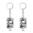 thumbnail image 1 of Uemuo Skull and palm leaves Pattern Rectangular Metal Keychain - Durable, Stylish, and Personalized Key Ring for Men and Women,Engraved Keychain,Gift Slim Sturdy Keychain, 1 of 7
