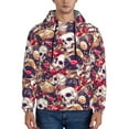 thumbnail image 1 of Uemuo Skull record artist Pattern Men's Hoodie - Casual Pullover Hoodie with Kangaroo Pocket, Stylish Hooded Sweatshirt for Everyday Wear-3X-Large, 1 of 7