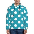 thumbnail image 1 of Uemuo Sky Blue And White Polka Dot Pattern Men's Hoodie - Casual Pullover Hoodie with Kangaroo Pocket, Stylish Hooded Sweatshirt for Everyday Wear-Small, 1 of 7