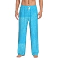 thumbnail image 1 of Uemuo Sky Blue Glitter Pattern Men's Wide Leg Palazzo Lounge Pants with Pockets Light Weight Loose Comfy Casual Pajama Pants-Small, 1 of 9