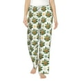thumbnail image 1 of Uemuo Sloth Sitting Tropical Leaves Pattern Women's Wide Leg Palazzo Lounge Pants with Pockets Light Weight Loose Comfy Casual Pajama Pants-XX-Large, 1 of 9