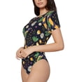 thumbnail image 1 of Uemuo Snake And Flower Pattern Women's One Piece Short Sleeve Swimsuit Rash Guard Surfing Modest Quick-drying Swimsuit Beach Essentials-Medium, 1 of 9