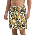 thumbnail image 1 of Uemuo Snake And Rose Pattern Men's Swim Trunks Hawaiian Beach Bathing Suit Swimsuits Beach Quick-Dry Shorts with Pockets-Large, 1 of 9