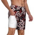 thumbnail image 1 of Uemuo Snake And Rose Pattern Mens Swim Trunks Quick Dry Board Shorts with Mesh Lining, Stretch Beach Shorts Quick Dry No-Chafing Board Shorts-Small, 1 of 9