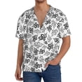 thumbnail image 1 of Uemuo Snake Pattern Cotton Linen Short Sleeve Shirts,Casual Lightweight Button Down Shirts,Vacation Beach Summer Tops-XX-Large, 1 of 7