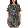 thumbnail image 1 of Uemuo Snake Pattern Women's Short-Sleeved Pajama, Button-Front Loungewear, 2-Piece Summer Sleepwear, Elastic Drawstring Shorts-Medium, 1 of 7