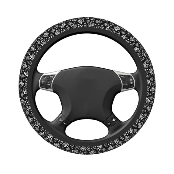 Uemuo Snake Printed Car Elastic Steering Wheel Cover - Universal Car Accessory for Diverse Cars Anti-Slip, and Comfortable- 15"