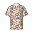 thumbnail image 1 of Uemuo Snake Printed Regular Fit Short Sleeve Casual Hawaiian Shirt for Men,Aloha shirt,Tropical shirt,Floral print shirt,Vacation Beach shirt-X-Large, 1 of 9