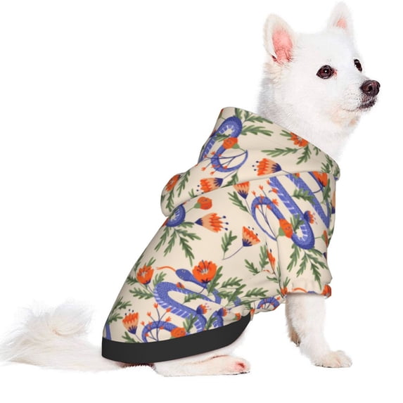 Uemuo Snake for Winter Dog Hoodie Sweatshirts with Pockets Warm Dog Clothes for Small Dogs Chihuahua-XX-Large