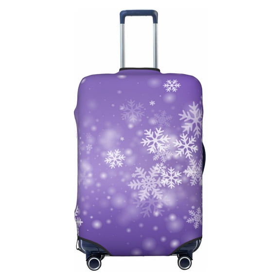 Uemuo Snowfall Sky White Purple Printed Washable Luggage Cover - Fashion Suitcase Protector Fits 18-32 Inch Luggage -Small