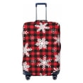 thumbnail image 1 of Uemuo Snowflakes On A Buffalo Plaid Christmas Printed Washable Luggage Cover - Fashion Suitcase Protector Fits 18-32 Inch Luggage -, 1 of 9