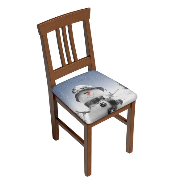 Uemuo Snowman And Christmas Tree Pattern Waterproof Square Couch Cushion Covers, Magic Sofa Covers Washable, Stretch Sofa Seat Cushion Slipcovers