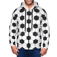 thumbnail image 1 of Uemuo Soccer Ball for Men's Fashion Full-zip Hoodies & Sweatshirts with Kangaroo Pocket, Zip-up Hooded Sweatshirt, Moisture Wicking & Breathable-Small, 1 of 5