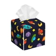 thumbnail image 1 of Uemuo Space D Tissue Box Cover Holder, Square with Bottom Belt - PVC Leather Decorative Organizer for Tabletop, Bathroom, Car, Office, 1 of 8
