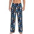 thumbnail image 1 of Uemuo Space Dog Pattern Men's Wide Leg Palazzo Lounge Pants with Pockets Light Weight Loose Comfy Casual Pajama Pants-, 1 of 9