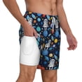 thumbnail image 1 of Uemuo Space Dog Pattern Mens Swim Trunks Quick Dry Board Shorts with Mesh Lining, Stretch Beach Shorts Quick Dry No-Chafing Board Shorts-Large, 1 of 9