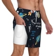 thumbnail image 1 of Uemuo Space Pattern Mens Swim Trunks Quick Dry Board Shorts with Mesh Lining, Stretch Beach Shorts Quick Dry No-Chafing Board Shorts-Medium, 1 of 9