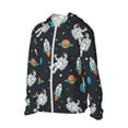 thumbnail image 1 of Uemuo Space Pattern Women's Full Zip UPF 50+ Sun Protection Hoodie Jacket Long Sleeve Sun Shirt Hiking Outdoor Performance with Pockets-3X-Large, 1 of 9
