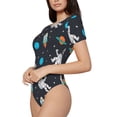 thumbnail image 1 of Uemuo Space Pattern Women's One Piece Short Sleeve Swimsuit Rash Guard Surfing Modest Quick-drying Swimsuit Beach Essentials-, 1 of 9