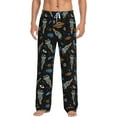 thumbnail image 1 of Uemuo Space Rockets Pattern Men's Wide Leg Palazzo Lounge Pants with Pockets Light Weight Loose Comfy Casual Pajama Pants-Large, 1 of 9