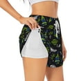 thumbnail image 1 of Uemuo Space Rockets Pattern Women's Athletic Shorts High Waisted Running Shorts with Liner Pockets Gym Elastic Workout Shorts-Medium, 1 of 9