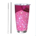 thumbnail image 1 of Uemuo Sparkling Pink Toilet Print Travel Coffee Mug ,20oz Double-walled Car Cup ,Stainless Steel Insulated Tumbler Leak-proof Travel Cup Reusable Straw Car Cup-Straw Two-piece Set, 1 of 8