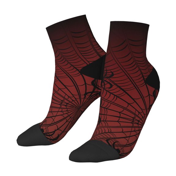 Uemuo Spiders On A Web Printed Crew Socks, Moisture-Wicking Socks, Athletic Socks for Men Breathable Cushion Socks Casual Sport Socks for Running Traveling