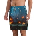 thumbnail image 1 of Uemuo Spooky Halloween Pattern Men's Swim Trunks Hawaiian Beach Bathing Suit Swimsuits Beach Quick-Dry Shorts with Pockets-Large, 1 of 9