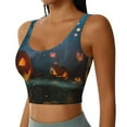 thumbnail image 1 of Uemuo Spooky Halloween Pattern Women's Sports Bra - High Impact Support, Breathable, and Comfortable Athletic Bra for Running, Yoga, and Workouts, 1 of 9