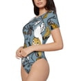 thumbnail image 1 of Uemuo Squirrel And Leaves Pattern Women's One Piece Short Sleeve Swimsuit Rash Guard Surfing Modest Quick-drying Swimsuit Beach Essentials-XX-Large, 1 of 9