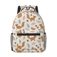 thumbnail image 1 of Uemuo Squirrel And Leaves Printed Student Durable Water-resistant Backpack,Travel Backpack,Outdoor Activities Backpack, Laptop Backpack, Multi-compartment Backpack, 1 of 5