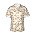 thumbnail image 1 of Uemuo Squirrel And Mushroom Printed Regular Fit Short Sleeve Casual Hawaiian Shirt for Men,Aloha shirt,Tropical shirt,Floral print shirt,Vacation Beach shirt-3X-Large, 1 of 9